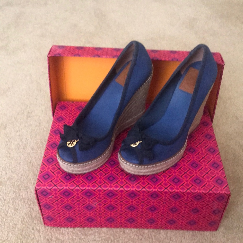 Tory Burch blue espadrilles